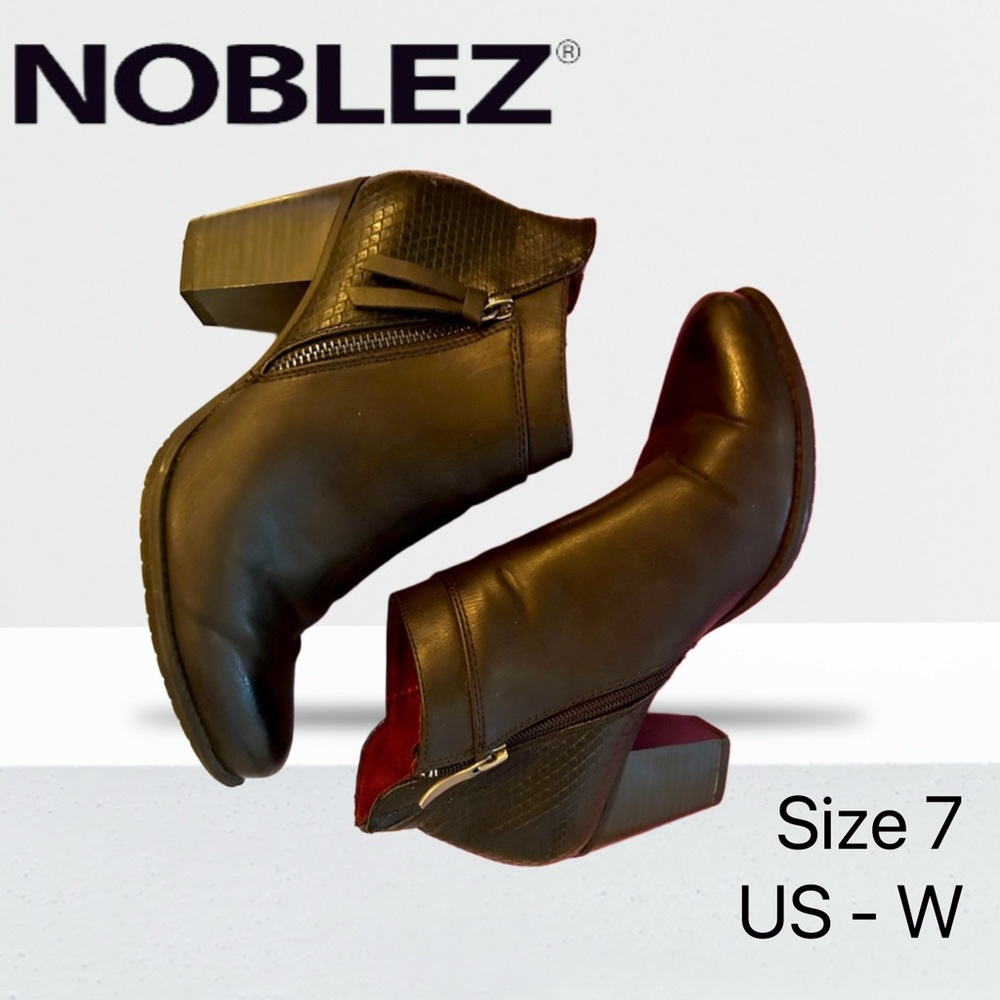 👍 * GUC* NOBLEZ | S 38 | Casual chic Black Block heels ankle boots side zip